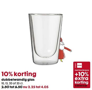 Aanbiedingen Dubbelwandig glas - Huismerk - Hema - Geldig van 06/11/2017 tot 05/12/2017 bij Hema