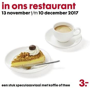 Aanbiedingen Een stuk speculaasvlaai met koffie of thee - Huismerk - Hema - Geldig van 06/11/2017 tot 05/12/2017 bij Hema