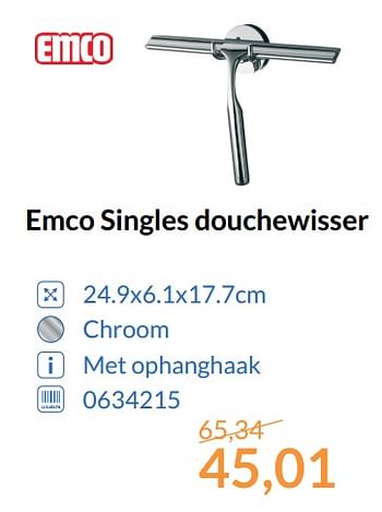 Aanbiedingen Emco singles douchewisser - Emco - Geldig van 01/11/2017 tot 30/11/2017 bij Sanitairwinkel