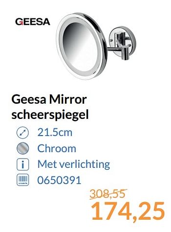 Aanbiedingen Geesa mirror scheerspiegel - Geesa - Geldig van 01/11/2017 tot 30/11/2017 bij Sanitairwinkel