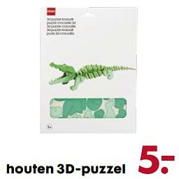 Aanbiedingen Houten 3d-puzzel - Huismerk - Hema - Geldig van 06/11/2017 tot 05/12/2017 bij Hema