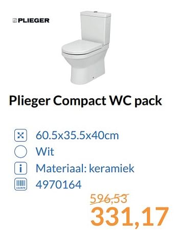 Aanbiedingen Plieger compact wc pack - Plieger - Geldig van 01/11/2017 tot 30/11/2017 bij Sanitairwinkel