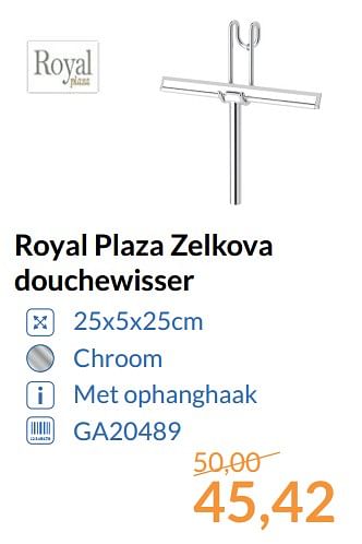Aanbiedingen Royal plaza zelkova douchewisser - Royal Plaza - Geldig van 01/11/2017 tot 30/11/2017 bij Sanitairwinkel