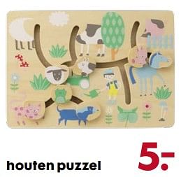 Aanbiedingen Houten puzzel - Huismerk - Hema - Geldig van 06/11/2017 tot 05/12/2017 bij Hema
