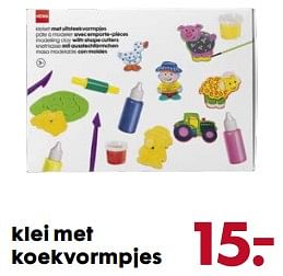 Aanbiedingen Klei met koekvormpjes - Huismerk - Hema - Geldig van 06/11/2017 tot 05/12/2017 bij Hema