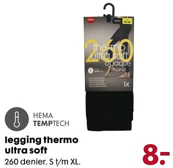 Aanbiedingen Legging thermo ultra soft - Huismerk - Hema - Geldig van 06/11/2017 tot 05/12/2017 bij Hema