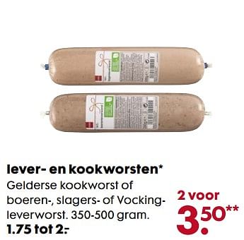 Aanbiedingen Lever- en kookworsten gelderse kookworst of boeren-, slagers- of vockingleverworst - Huismerk - Hema - Geldig van 06/11/2017 tot 05/12/2017 bij Hema