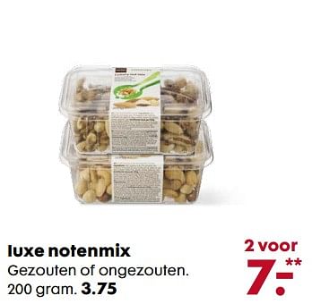 Aanbiedingen Luxe notenmix gezouten of ongezoute - Huismerk - Hema - Geldig van 06/11/2017 tot 05/12/2017 bij Hema