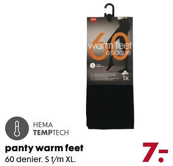 Aanbiedingen Panty warm feet - Huismerk - Hema - Geldig van 06/11/2017 tot 05/12/2017 bij Hema