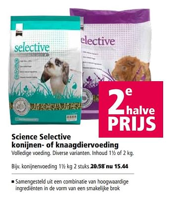 Aanbiedingen Konijnenvoeding - Science selective - Geldig van 06/11/2017 tot 19/11/2017 bij Welkoop