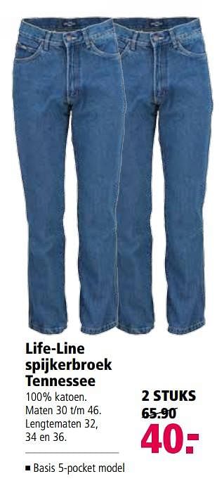Aanbiedingen Life-line spijkerbroek tennessee - Life-line - Geldig van 06/11/2017 tot 19/11/2017 bij Welkoop