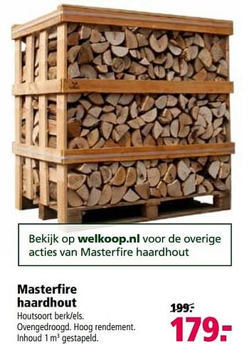 Aanbiedingen Masterfire haardhout - Masterfire - Geldig van 06/11/2017 tot 19/11/2017 bij Welkoop
