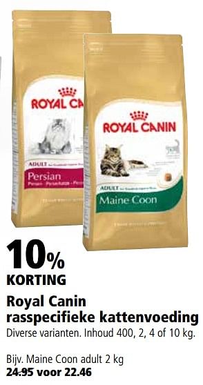 Aanbiedingen Royal canin rasspecifieke kattenvoeding maine coon adult - Royal Canin - Geldig van 06/11/2017 tot 19/11/2017 bij Welkoop