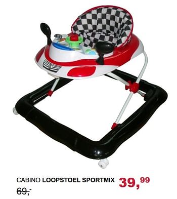 Aanbiedingen Cabino loopstoel sportmix - Cabino - Geldig van 29/10/2017 tot 18/11/2017 bij Baby & Tiener Megastore