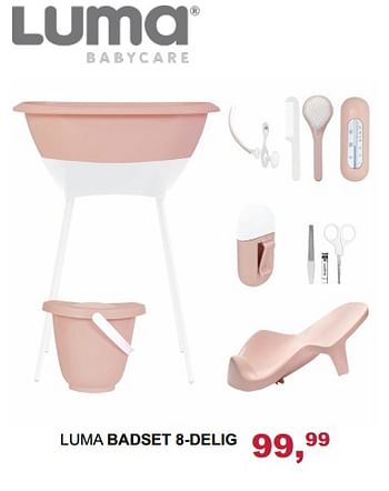 Aanbiedingen Luma badset 8-delig - Luma Babycare - Geldig van 29/10/2017 tot 18/11/2017 bij Baby & Tiener Megastore