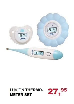 Aanbiedingen Luvion thermometer set - Luvion - Geldig van 29/10/2017 tot 18/11/2017 bij Baby & Tiener Megastore