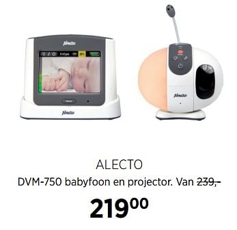 Aanbiedingen Alecto dvm-750 babyfoon en projector - Alecto - Geldig van 27/10/2017 tot 20/11/2017 bij Babypark