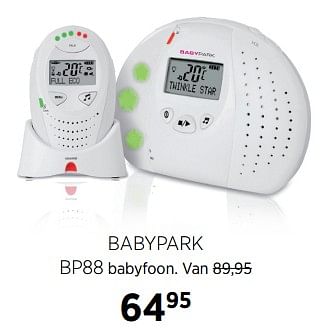 Aanbiedingen Babypark bp88 babyfoon - Huismerk - Babypark - Geldig van 27/10/2017 tot 20/11/2017 bij Babypark