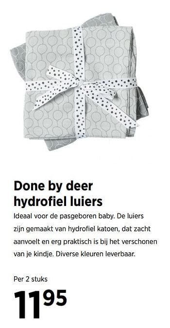 Aanbiedingen Done by deer hydrofiel luiers ideaal voor de pasgeboren baby - Done by Deer - Geldig van 27/10/2017 tot 20/11/2017 bij Babypark