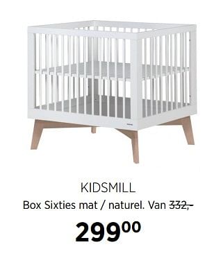 Aanbiedingen Kidsmill box sixties mat - naturel - Kidsmill - Geldig van 27/10/2017 tot 20/11/2017 bij Babypark