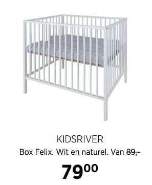 Aanbiedingen Kidsriver box felix. wit en naturel - Kidsriver - Geldig van 27/10/2017 tot 20/11/2017 bij Babypark