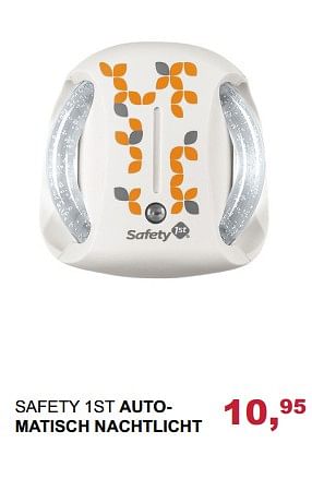 Aanbiedingen Safety 1st automatisch nachtlicht - Safety 1st - Geldig van 29/10/2017 tot 18/11/2017 bij Baby & Tiener Megastore