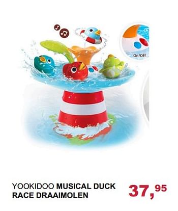 Aanbiedingen Yookidoo musical duck race draaimolen - Yookidoo - Geldig van 29/10/2017 tot 18/11/2017 bij Baby & Tiener Megastore