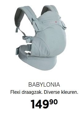 Aanbiedingen Babylonia flexi draagzak. diverse kleuren - Babylonia - Geldig van 27/10/2017 tot 20/11/2017 bij Babypark