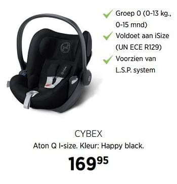 Aanbiedingen Cybex aton q i-size. kleur: happy black - Cybex - Geldig van 27/10/2017 tot 20/11/2017 bij Babypark