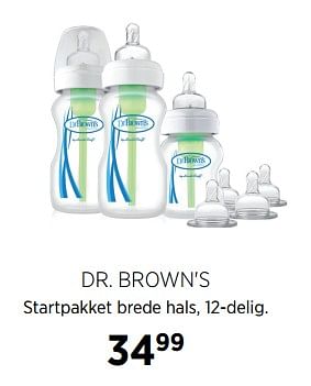 Aanbiedingen Dr. brown`s startpakket brede hals, 12-delig - DrBrown's - Geldig van 27/10/2017 tot 20/11/2017 bij Babypark