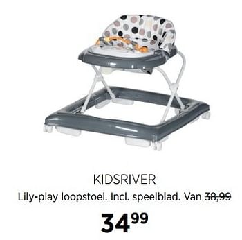Aanbiedingen Kidsriver lily-play loopstoel. incl. speelblad - Kidsriver - Geldig van 27/10/2017 tot 20/11/2017 bij Babypark