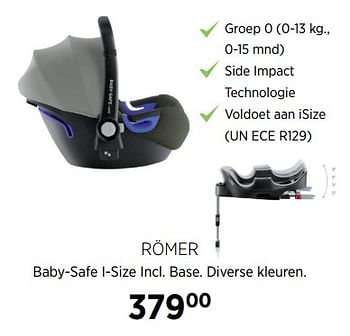 Aanbiedingen Römer baby-safe i-size incl. base. diverse kleuren - Romer - Geldig van 27/10/2017 tot 20/11/2017 bij Babypark