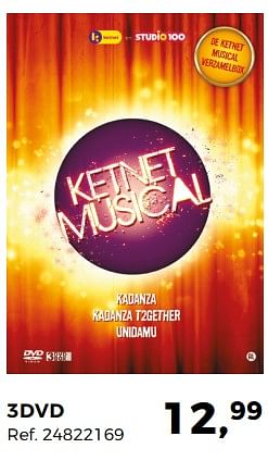 Aanbiedingen 3dvd ketnet musical - Studio 100 - Geldig van 07/11/2017 tot 05/12/2017 bij Supra Bazar