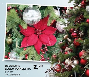 Aanbiedingen Decoratie bloem poinsettia - Huismerk - Supra Bazar - Geldig van 07/11/2017 tot 05/12/2017 bij Supra Bazar
