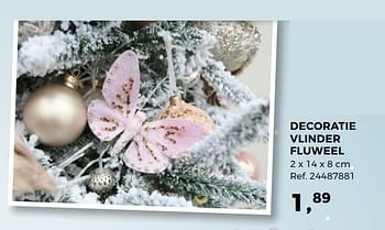 Aanbiedingen Decoratie vlinder fluweel - Huismerk - Supra Bazar - Geldig van 07/11/2017 tot 05/12/2017 bij Supra Bazar