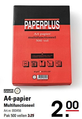 Aanbiedingen A4-papier multifunctioneel - PaperPlus - Geldig van 26/10/2017 tot 13/11/2017 bij Sligro