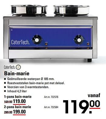 Aanbiedingen Catertech bain-marie - Catertech - Geldig van 26/10/2017 tot 13/11/2017 bij Sligro