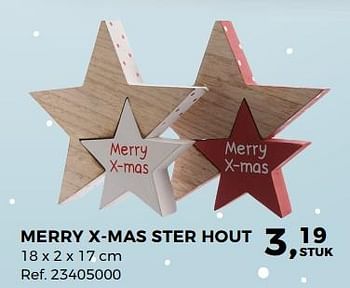 Aanbiedingen Merry x-mas ster hout - Huismerk - Supra Bazar - Geldig van 07/11/2017 tot 05/12/2017 bij Supra Bazar