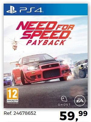 Aanbiedingen Need for speed payback - Electronic Arts - Geldig van 07/11/2017 tot 05/12/2017 bij Supra Bazar