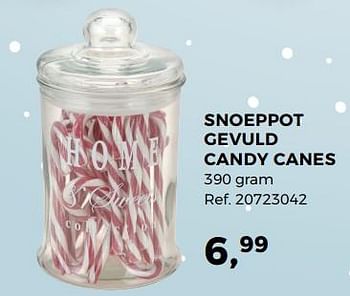 Aanbiedingen Snoeppot gevuld candy canes - Huismerk - Supra Bazar - Geldig van 07/11/2017 tot 05/12/2017 bij Supra Bazar