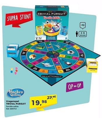 Aanbiedingen Vragenspel trivial pursuit - Hasbro - Geldig van 07/11/2017 tot 05/12/2017 bij Supra Bazar