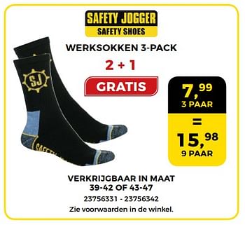 Aanbiedingen Werksokken 3-pack - Safety Jogger - Geldig van 07/11/2017 tot 05/12/2017 bij Supra Bazar