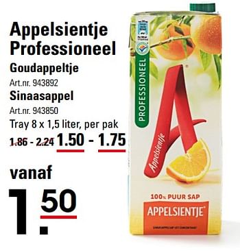 Aanbiedingen Appelsientje professioneel goudappeltje - Appelsientje - Geldig van 26/10/2017 tot 13/11/2017 bij Sligro