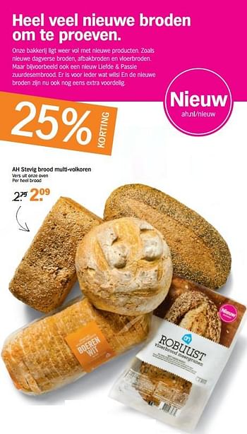 Aanbiedingen Ah stevig brood multi-volkoren vers uit onze oven - Huismerk - Albert Heijn - Geldig van 30/10/2017 tot 05/11/2017 bij Albert Heijn