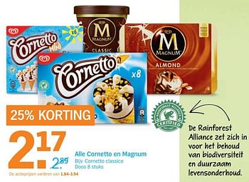 Aanbiedingen Alle cornetto en magnum - Ola - Geldig van 30/10/2017 tot 05/11/2017 bij Albert Heijn