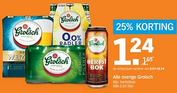 Aanbiedingen Alle overige grolsch - Grolsch - Geldig van 30/10/2017 tot 05/11/2017 bij Albert Heijn