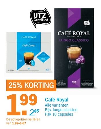 Aanbiedingen Café royal alle varianten - CafÃ© Royal  - Geldig van 30/10/2017 tot 05/11/2017 bij Albert Heijn