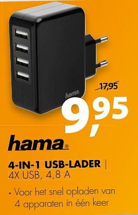 Aanbiedingen Hama 4-1n-1 usb-lader - Hama - Geldig van 30/10/2017 tot 05/11/2017 bij Expert