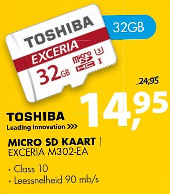 Aanbiedingen Toshiba micro sd kaart exceria m302-ea - Toshiba - Geldig van 30/10/2017 tot 05/11/2017 bij Expert