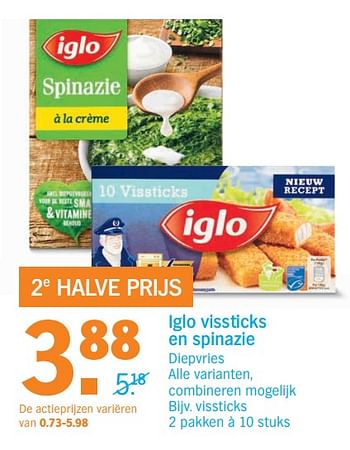 Aanbiedingen Vissticks - Iglo - Geldig van 30/10/2017 tot 05/11/2017 bij Albert Heijn